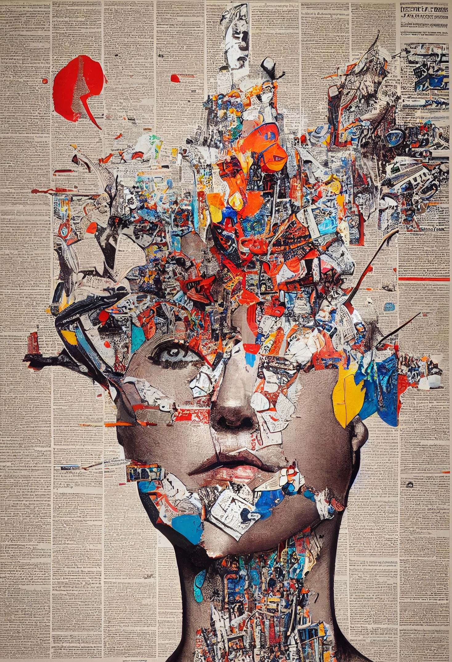 Creative collage portrait artwork